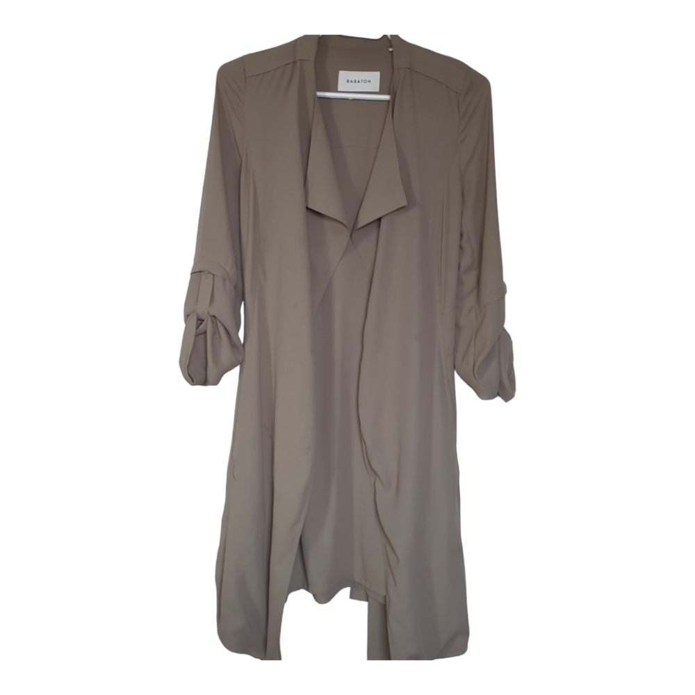 Babaton Taupe Long Draped Blazer